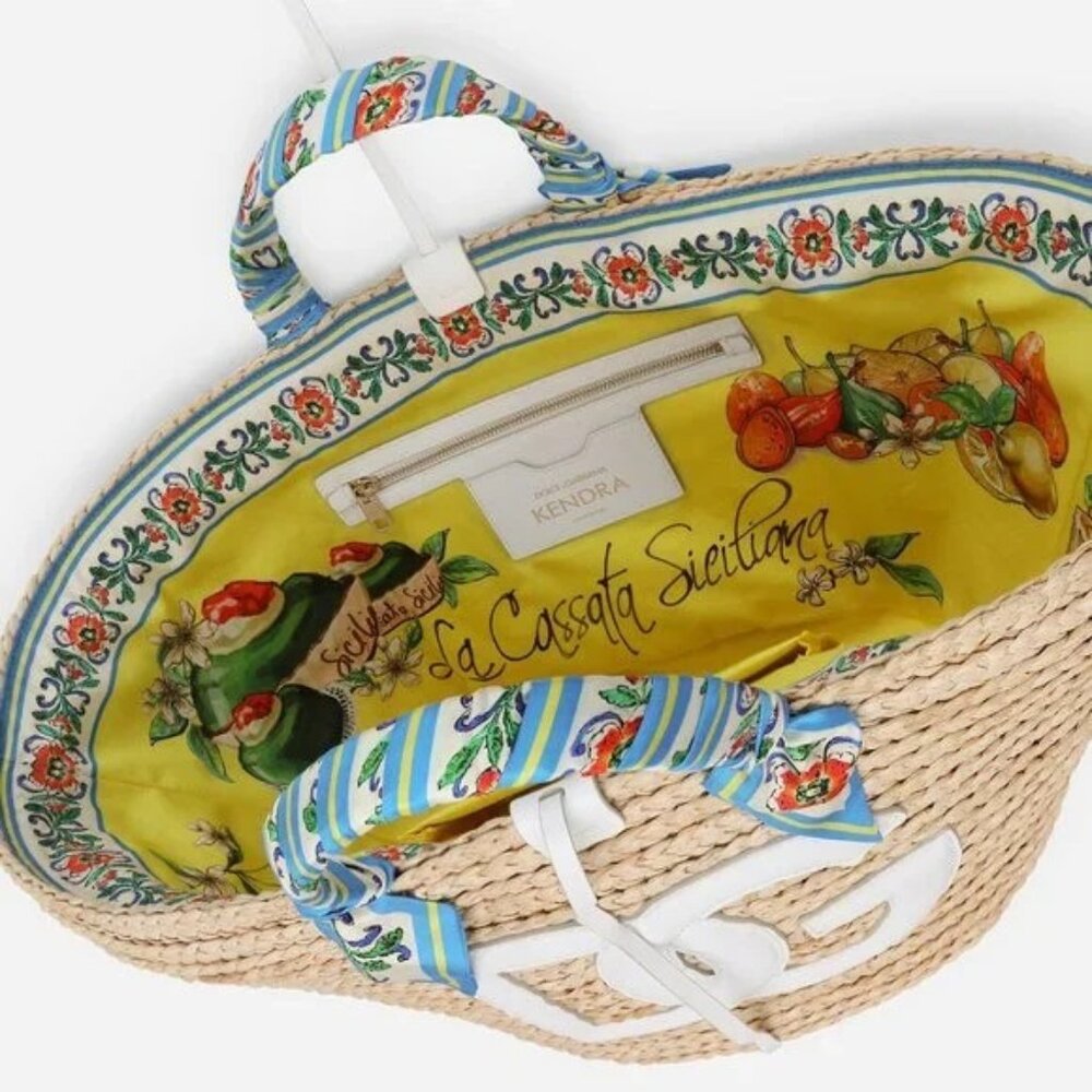 Dolce & Gabbana Straw Kendra bag Medium Brand New NWT